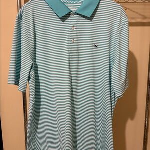 Vineyard Vines Aqua Striped Polo Shirt